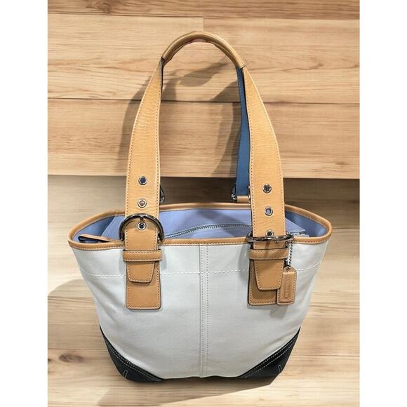 Vintage Coach 9510 Soho Twill Tote Bag & Small Twill Wristlet - Picture 2 of 14